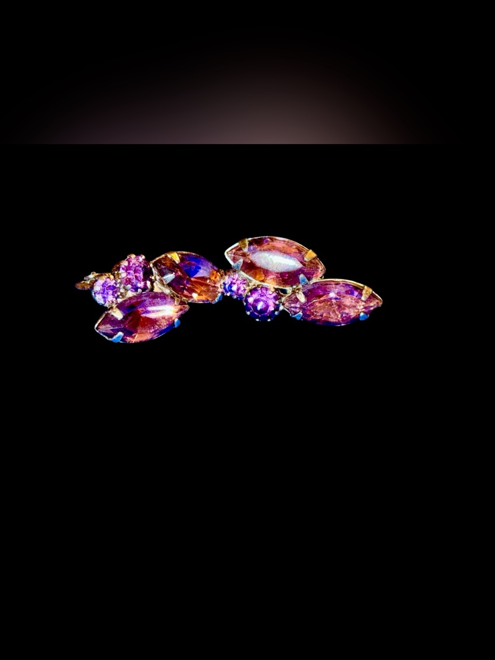 Vintage estate sale Purple Marquise Crystal earrings  by